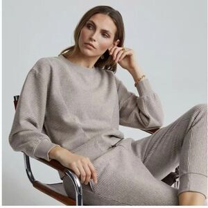 Varley Arleta Pullover Sweatshirt  Crewneck Ribbed Medium